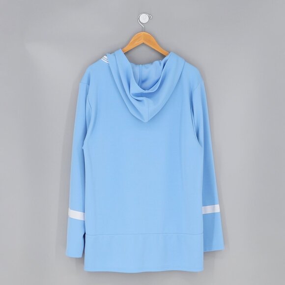 MANCHESTER CITY PUMA Winter Football Jersey Hooded Oversized Sky Blue Size L - Picture 3 of 9